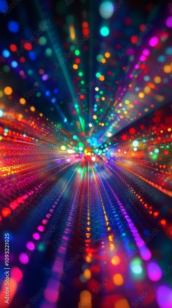 Fototapeta premium Vibrant Neon Happy New Year Background - Festive, colorful, energetic, celebratory, joyful New Year's background perfect for cards, websites, and social media.