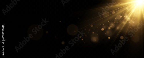 Christmas glowing bokeh. A blur of sparks and golden stars sparkle with a special light. Golden bokeh effect.