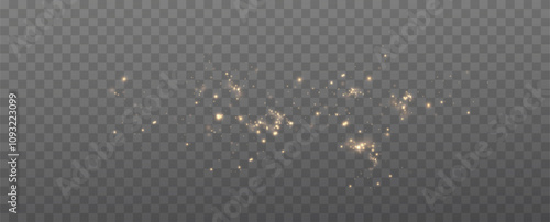 Golden Dust Light.Glowing Christmas Dust Backdrop.	