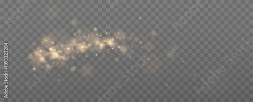 Christmas glowing bokeh. A blur of sparks and golden stars sparkle with a special light. Golden bokeh effect.