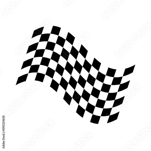 Racing flag vector icon on white background. Checkered flag. start and finish crossed flag. Racing flag.