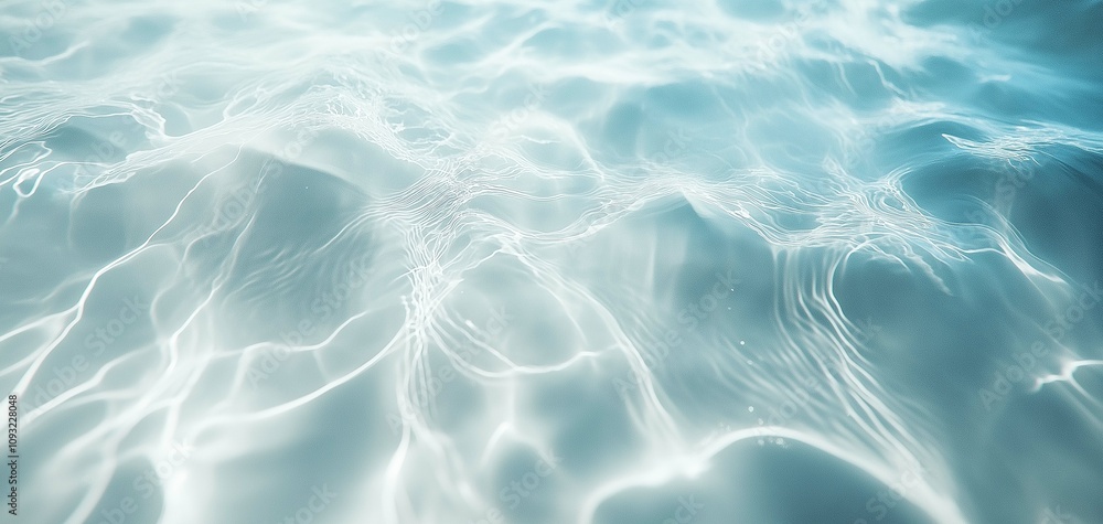 Fototapeta premium Tranquil Water Surface with Glimmers of Light and Subtle Waves Reflecting Soft Hues in a Calm and Serene Natural Setting Ideal for Relaxation Themes and Designs