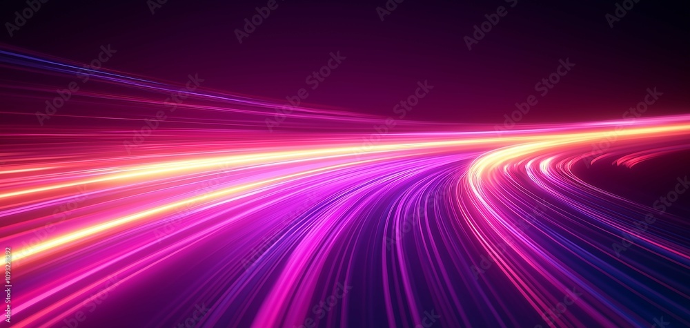 Abstract neon light trails in vibrant colors creating a dynamic and energetic background ideal for technology, creativity, and modern design concepts. Abstract neon light trails in vibrant colors creating a dynamic and energetic background ideal for technology, creativity, and modern design concepts.