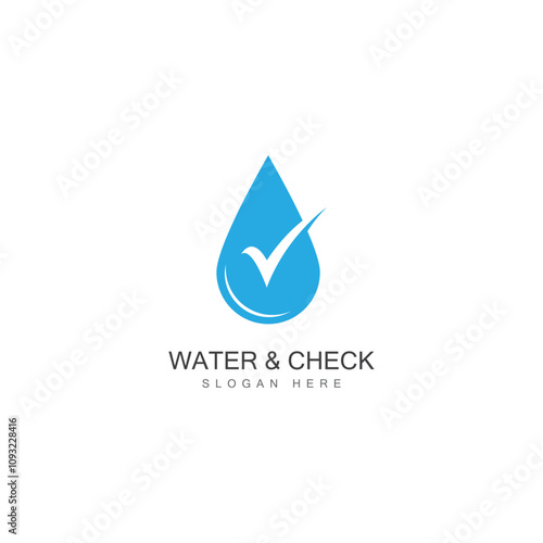 water drop check mark icon vector illustration design template web