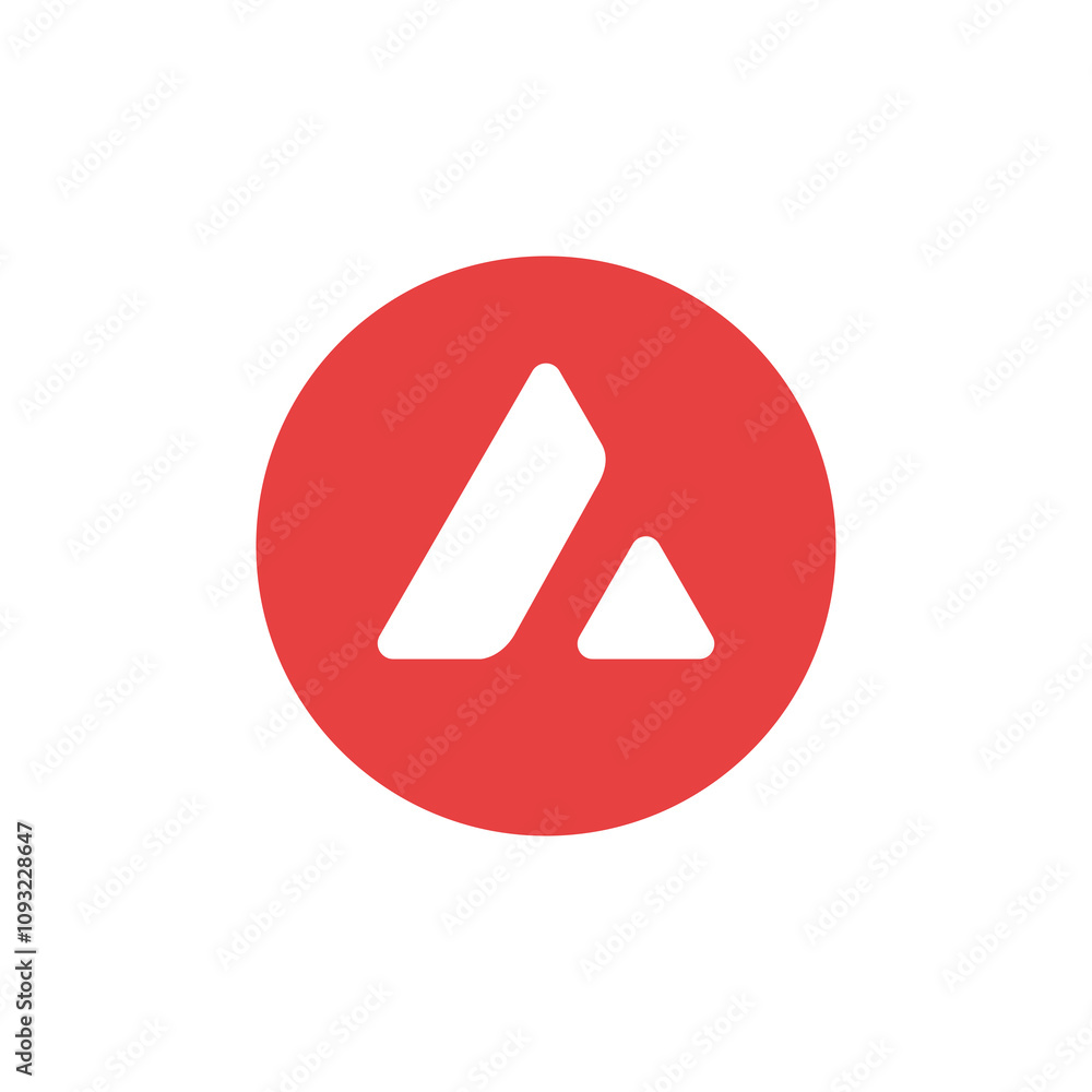 AVAX, Avalanche coin vector flat design icon logo AVAX, Avalanche coin vector flat design icon logo