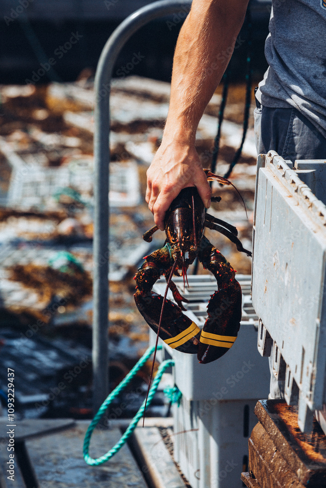 Lobstering Fishing Fresh Caught Maine Lobster Lobstering Fishing Fresh Caught Maine Lobster