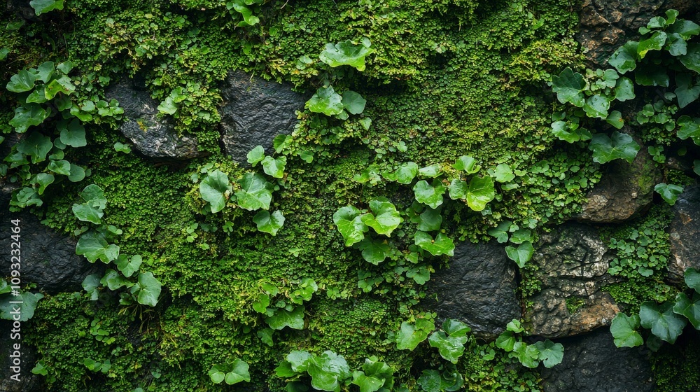 A picturesque stone wall cloaked in green foliage and moss, embodying a seamless fusion of man-made and natural elements, rich with texture and vitality. A picturesque stone wall cloaked in green foliage and moss, embodying a seamless fusion of man-made and natural elements, rich with texture and vitality.