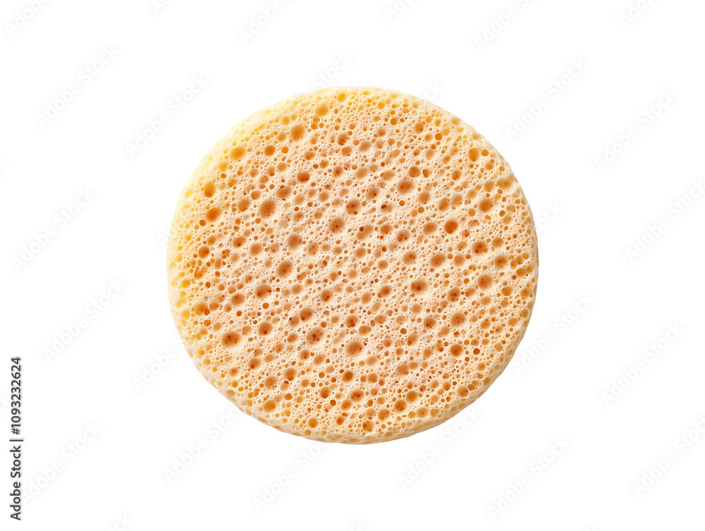 Round yellow sponge isolated on transparent or white background, png Round yellow sponge isolated on transparent or white background, png