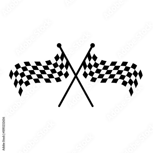 Racing flag vector icon on white background. Checkered flag. start and finish crossed flag. Racing flag.