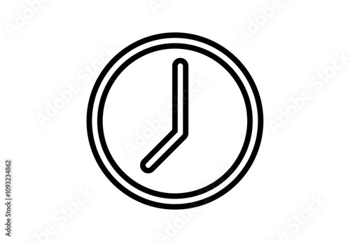 clock icon flat outline style vector image