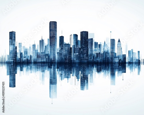 Futuristic Smart City Skyline with Digital Business Innovation and Sustainable Infrastructure