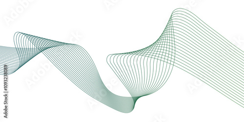 Creative colorful line wave art abstract vector template illustration on white background.