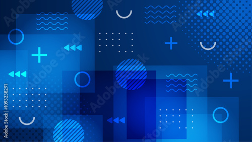 Abstract dark blue geometric gradient background for business presentation, technology seminar or modern creative show