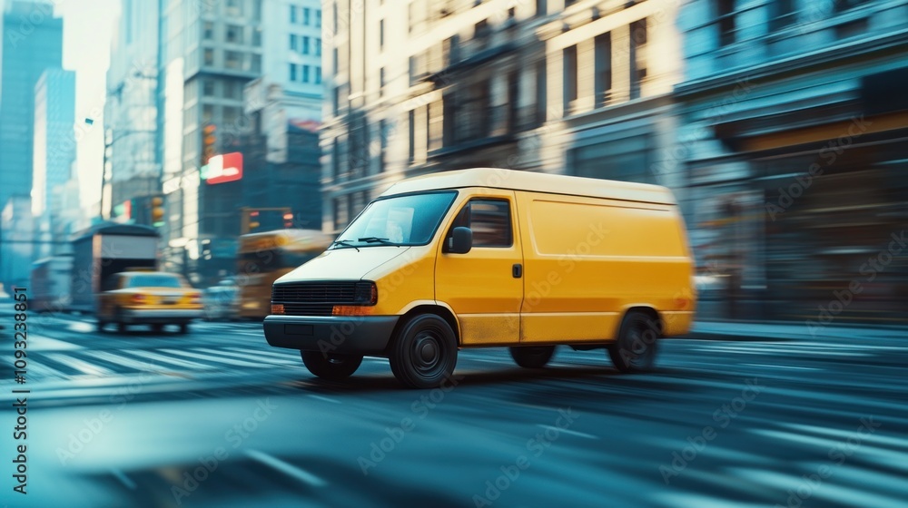Fast Delivery Van in City Rush