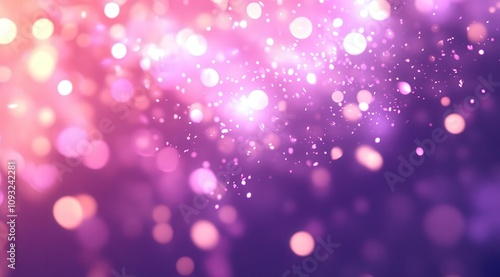 Shimmering bokeh lights in shades of pink and purple create a dreamy, magical atmosphere. Perfect for backgrounds or celebratory designs.