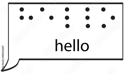 Hello in Braille in a speech bubble, World Braille Day element