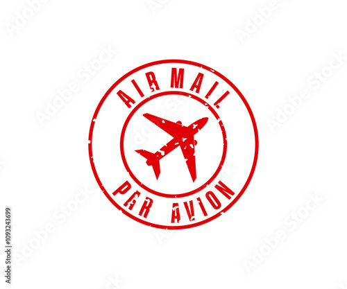 Air Mail stamp and stamping icon. Air mail grunge style rubber stamp vector design and illustration. 
