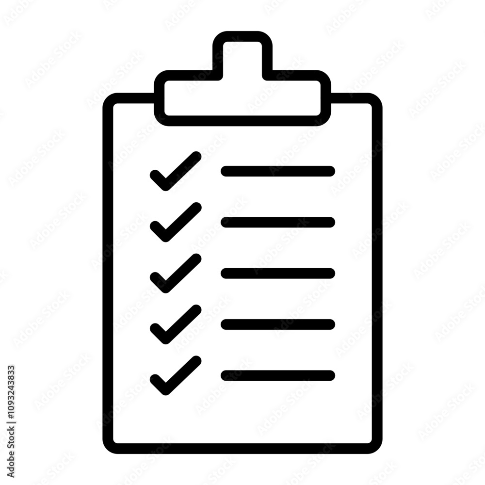Checklist Vector Line Icon Design Checklist Vector Line Icon Design