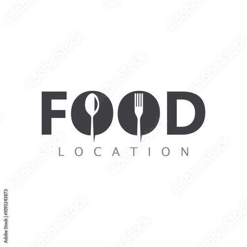 Food Location Logo Design Template