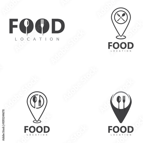 Food Location Logo Design Template