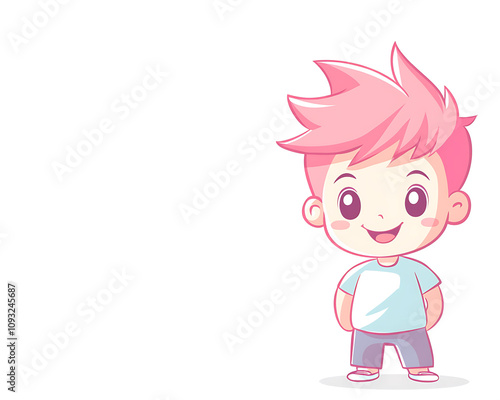 Immersive Digital Artistry, Cheerful Chibi Character in Pastel Colors