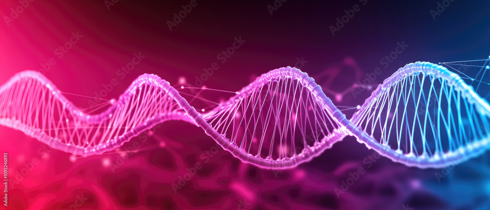Molecular Soundscape, an intricate visualization of DNA networks, connecting dots and lines, representing big data and sound wave dynamics. Molecular Soundscape, an intricate visualization of DNA networks, connecting dots and lines, representing big data and sound wave dynamics.