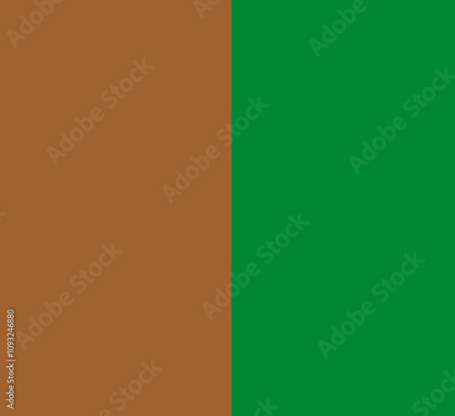 Illustration d'un carré bicolore marron et vert graphique