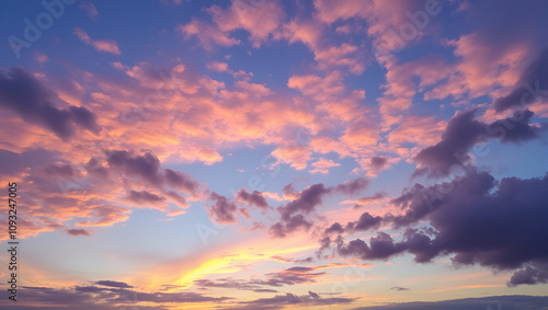 Image of cloud sky on evening time. Evening Vivid sky with clouds.