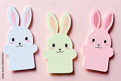 rabbit sticky notes bunny shaped notes in soft pastels with long photo