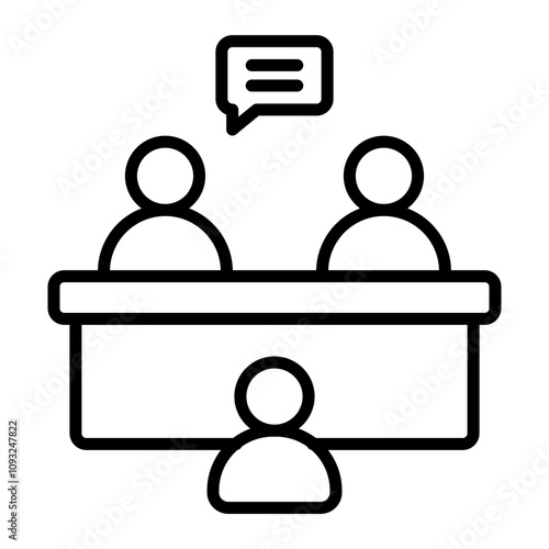 Job Interview Vector Line Icon Design
