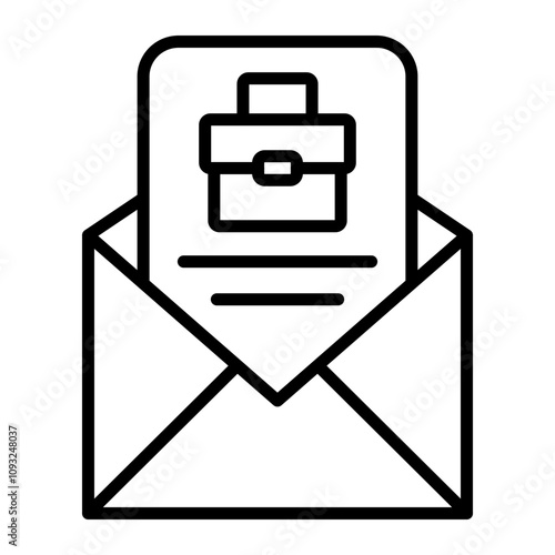 Offer Letter Vector Line Icon Design
