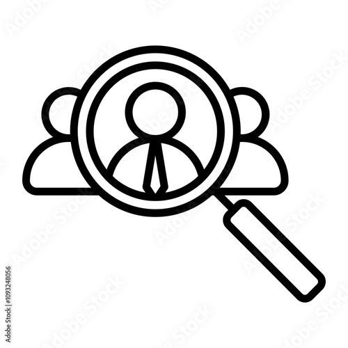 Recruitment Human Vector Line Icon Design
