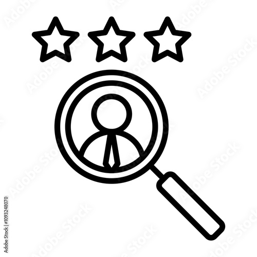 Talent Search Vector Line Icon Design