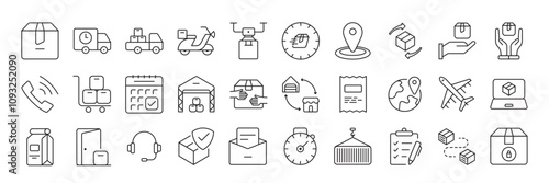Logistics and Delivery Icon Set – Efficient, Customizable, and Vector-Based Icons