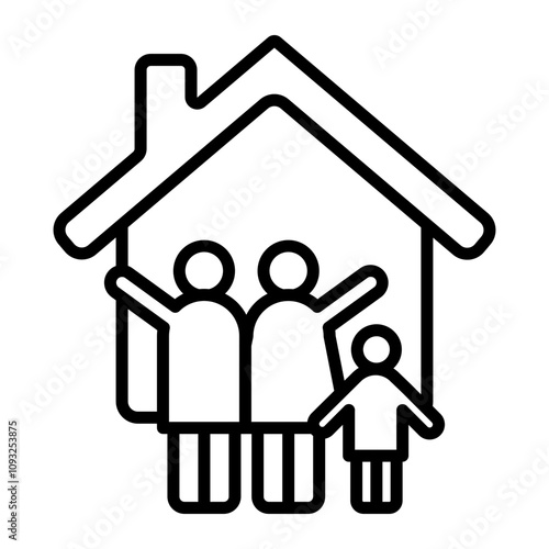 Relatives Vector Line Icon Design