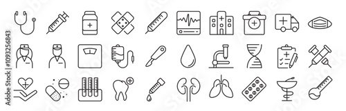 Medical Icon Set – Healthcare, Professional, and Customizable Vector Icons