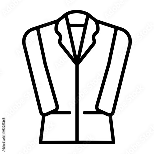 Coat Vector Line Icon Design