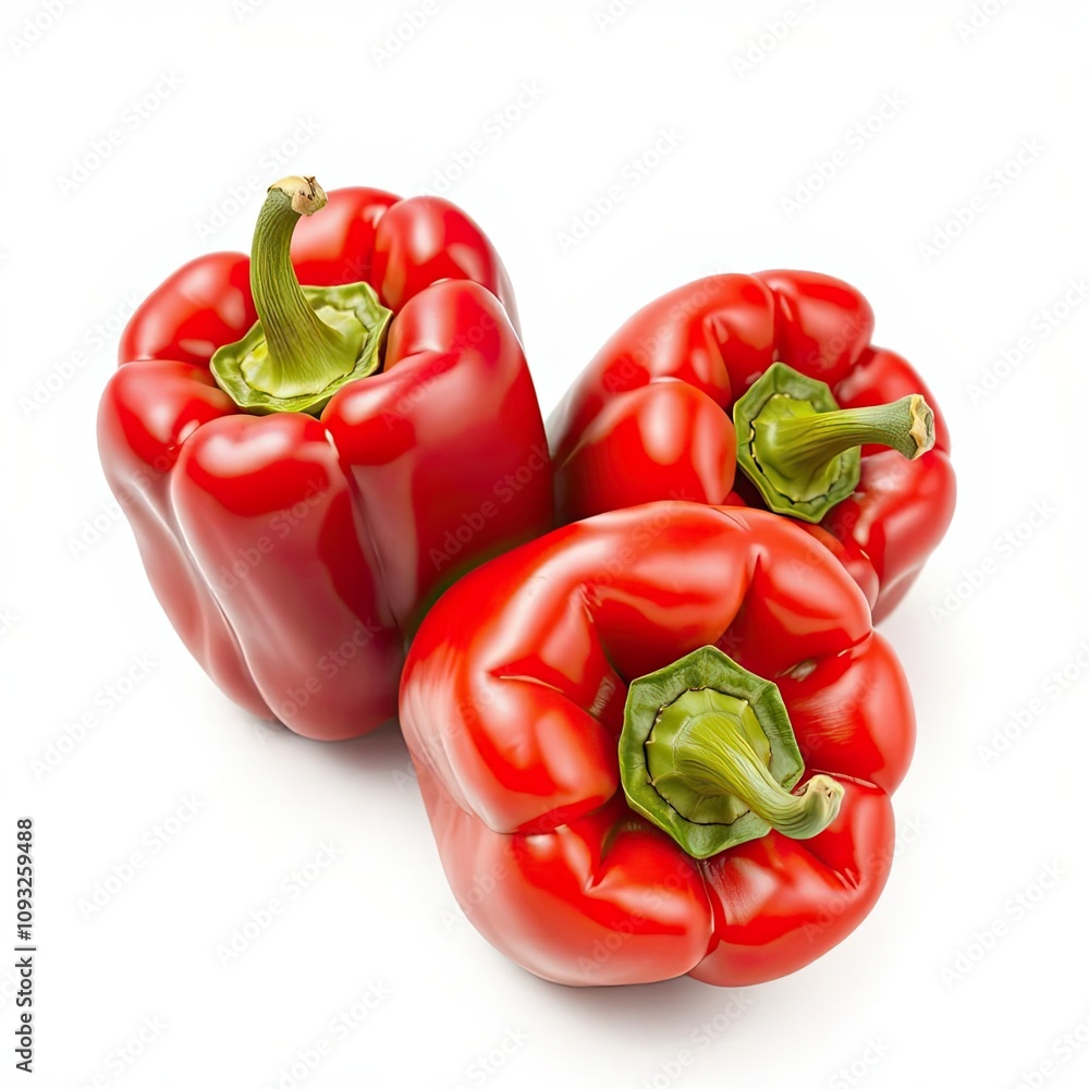 red bell peppers isolated on a white background for use in web, print or graphics projects red bell peppers isolated on a white background for use in web, print or graphics projects