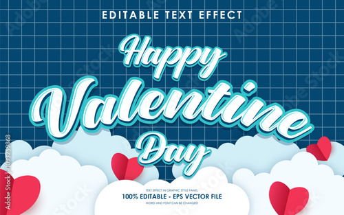 Editable Happy Valentine Day Text Effect with a Valentine's themed background