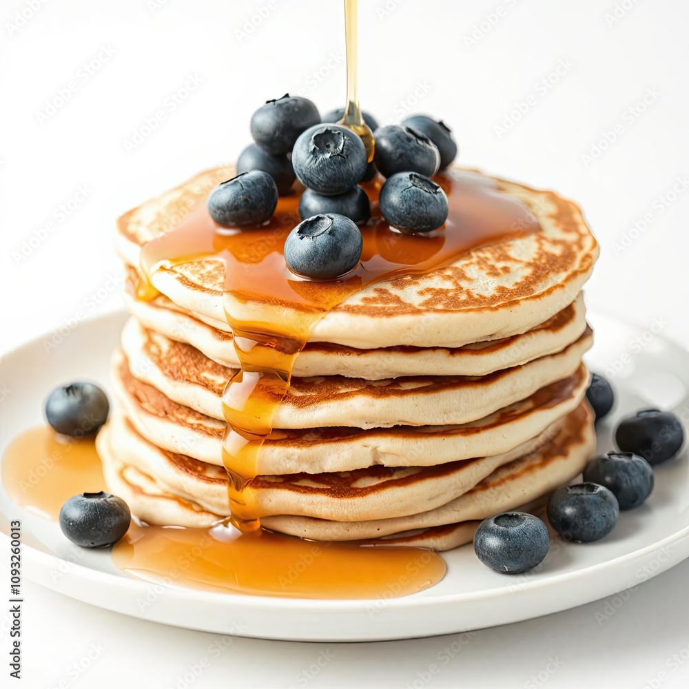 pancakes with blueberries isolated on a white background for use in web, print or graphics projects pancakes with blueberries isolated on a white background for use in web, print or graphics projects