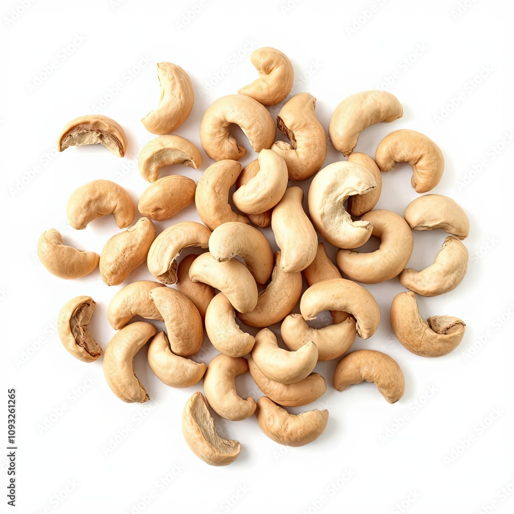 cashews isolated on a white background for web, print or creative projects cashews isolated on a white background for web, print or creative projects
