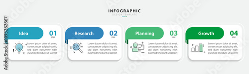 Timeline infographic template. 4 Step timeline journey, calendar Flat simple infographics design template. presentation graph. Business concept with 4 options, vector illustration.