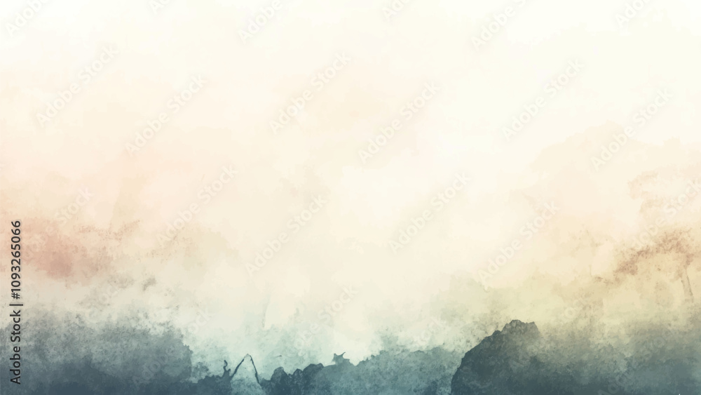 Fototapeta premium Abstract watercolor aesthetic horizontal background. Hand drawn vector splatter texture. Brush stroked painting pastel color watercolour