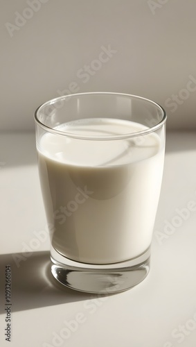 glass of milk at cafe table