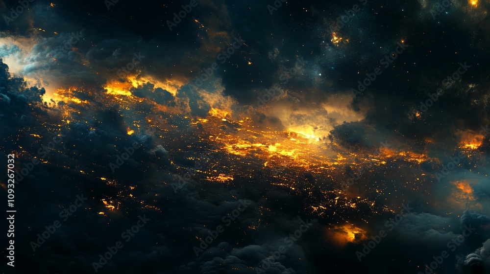 Naklejka premium 宇宙と星々