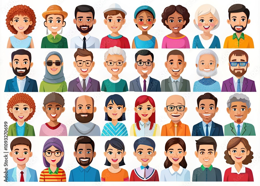 Diverse Character Illustrations - Big Vector Set Diverse Character Illustrations - Big Vector Set