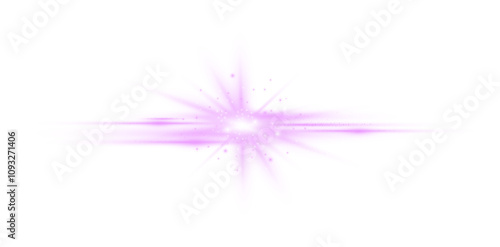 Shining stars rays of light and glowing streaks. Sparkling stars and light rays. The effect of bright glow. Glittering particles.