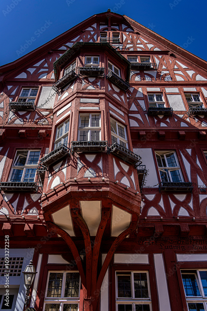 Fachwerkbauten in der Altstadt von Miltenberg, Bayern, Deutschland