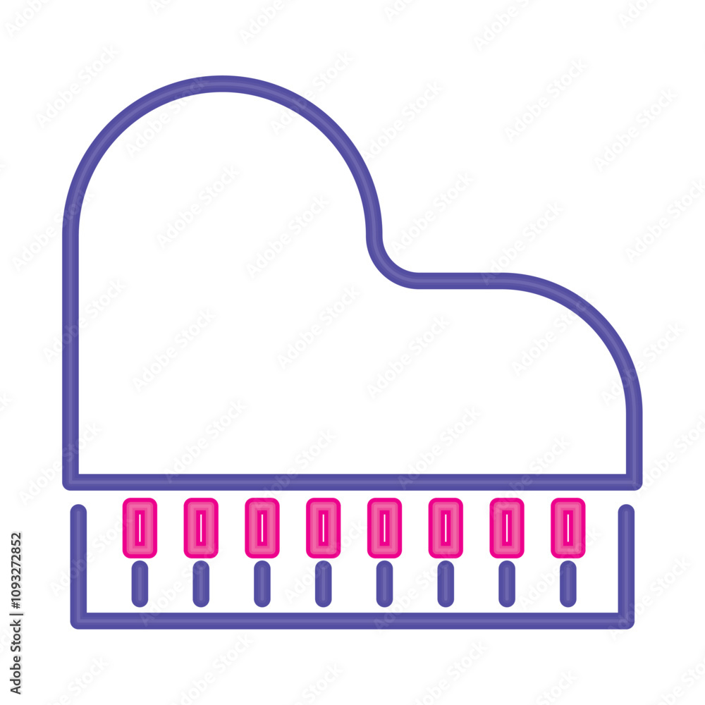 neon piano music light