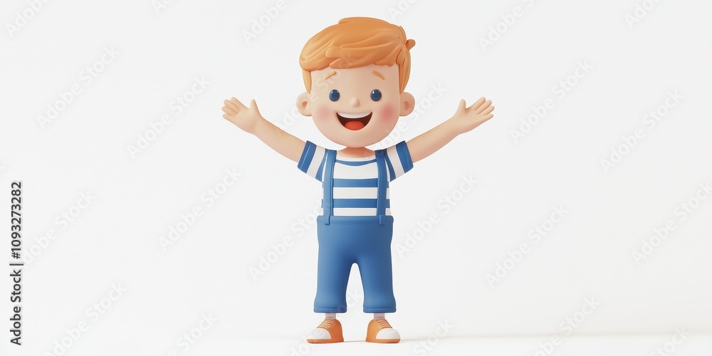 A joyful character with a friendly smile, perfect for children's illustrations. A joyful character with a friendly smile, perfect for children's illustrations.